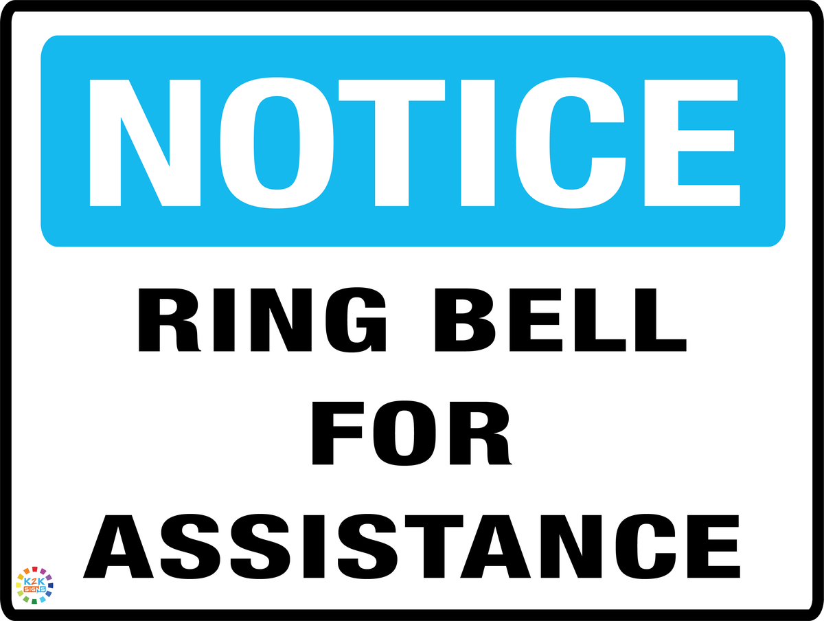 Ring Bell For Assistance Sign 