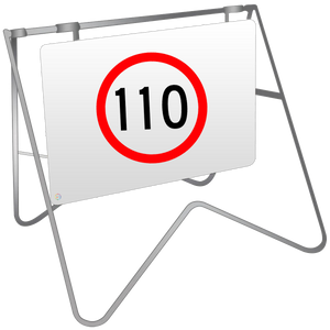 110KM Speed - Swing Stand & Sign 