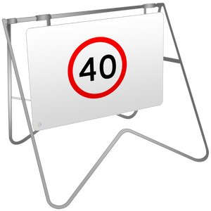 40KM Speed - Swing Stand & Sign