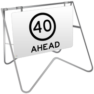 40KM Speed Ahead - Swing Stand & Sign