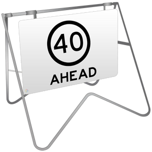 40KM Speed Ahead - Swing Stand & Sign