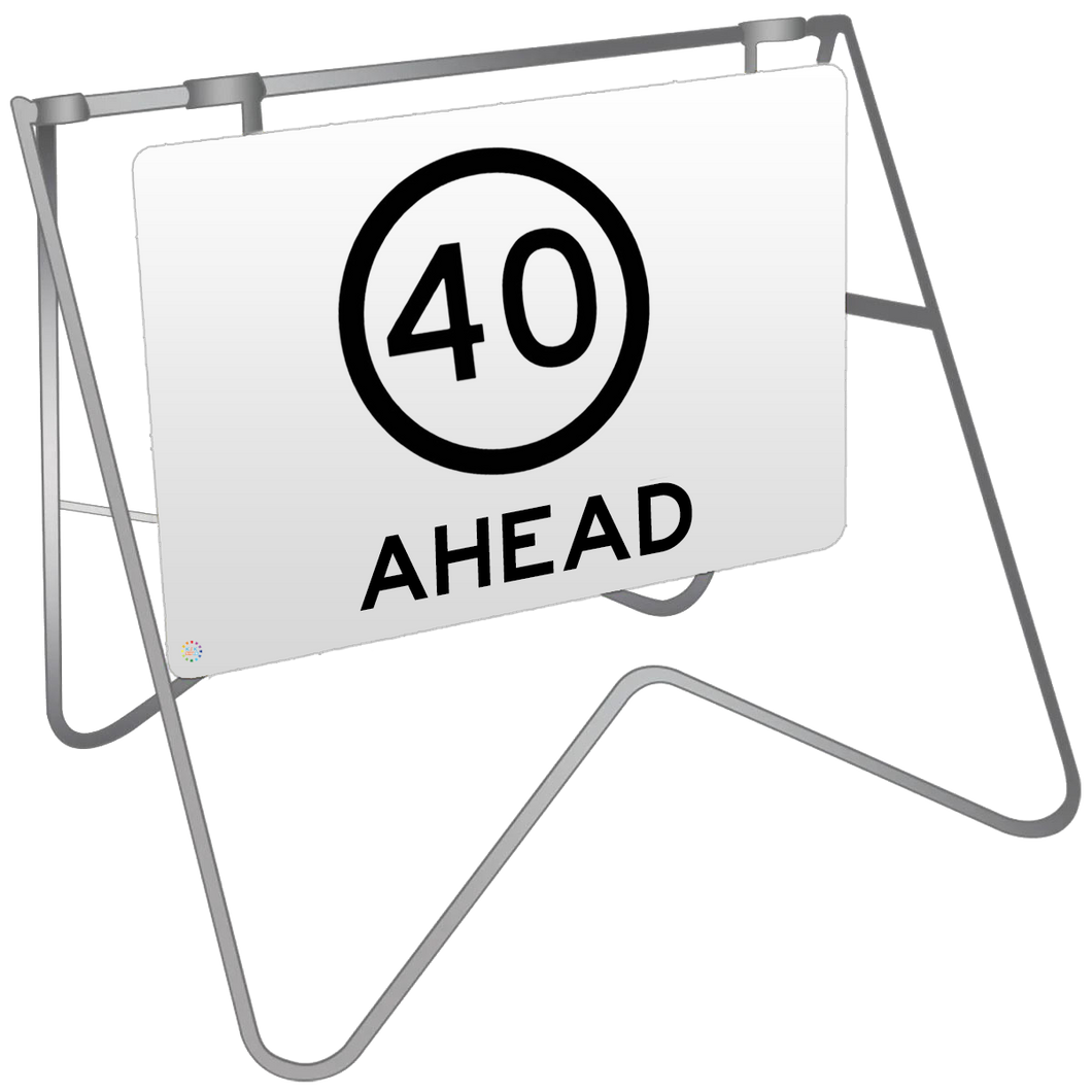 40KM Speed Ahead - Swing Stand & Sign