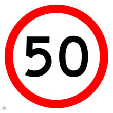 Load image into Gallery viewer, 50KM Speed Sign