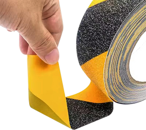 Yellow Black Indoor / Outdoor Anti Slip Floor Tape