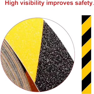 Yellow Black Indoor / Outdoor Anti Slip Floor Tape