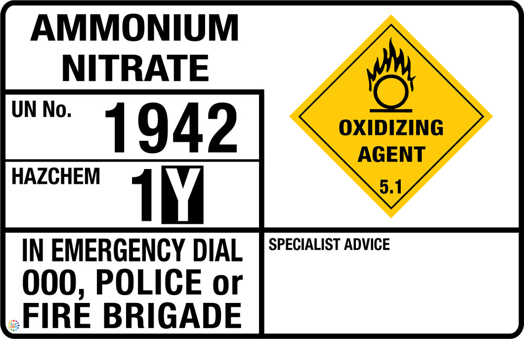 Ammonium Nitrate Sign