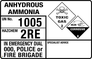 Anhydrous Ammonia Sign