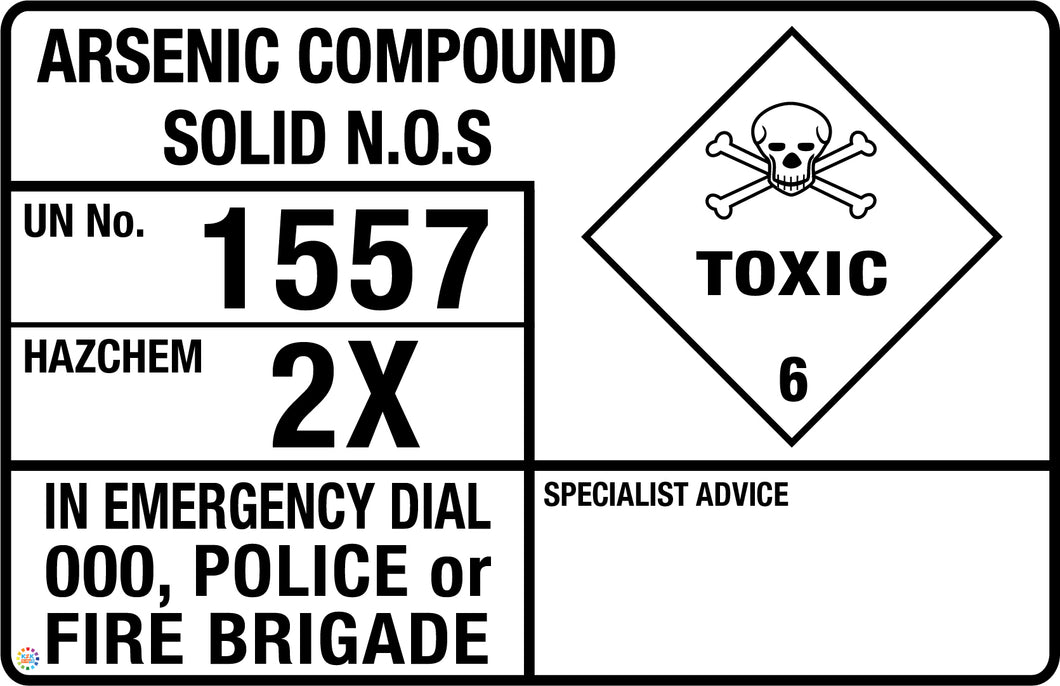 Arsenic Compound Solid N.O.S Signage