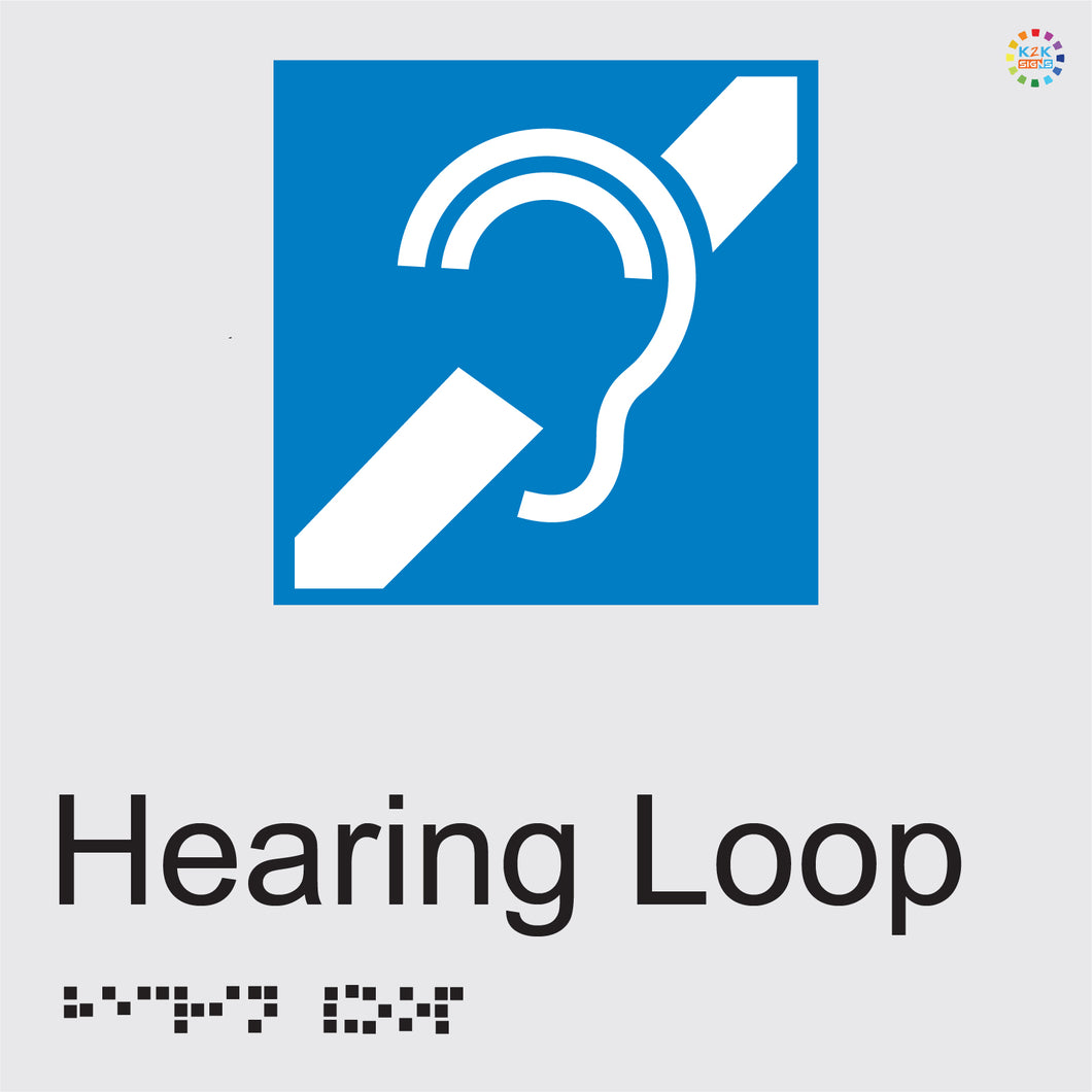 Disabled Hearing Loop - Braille and Tactile Sign