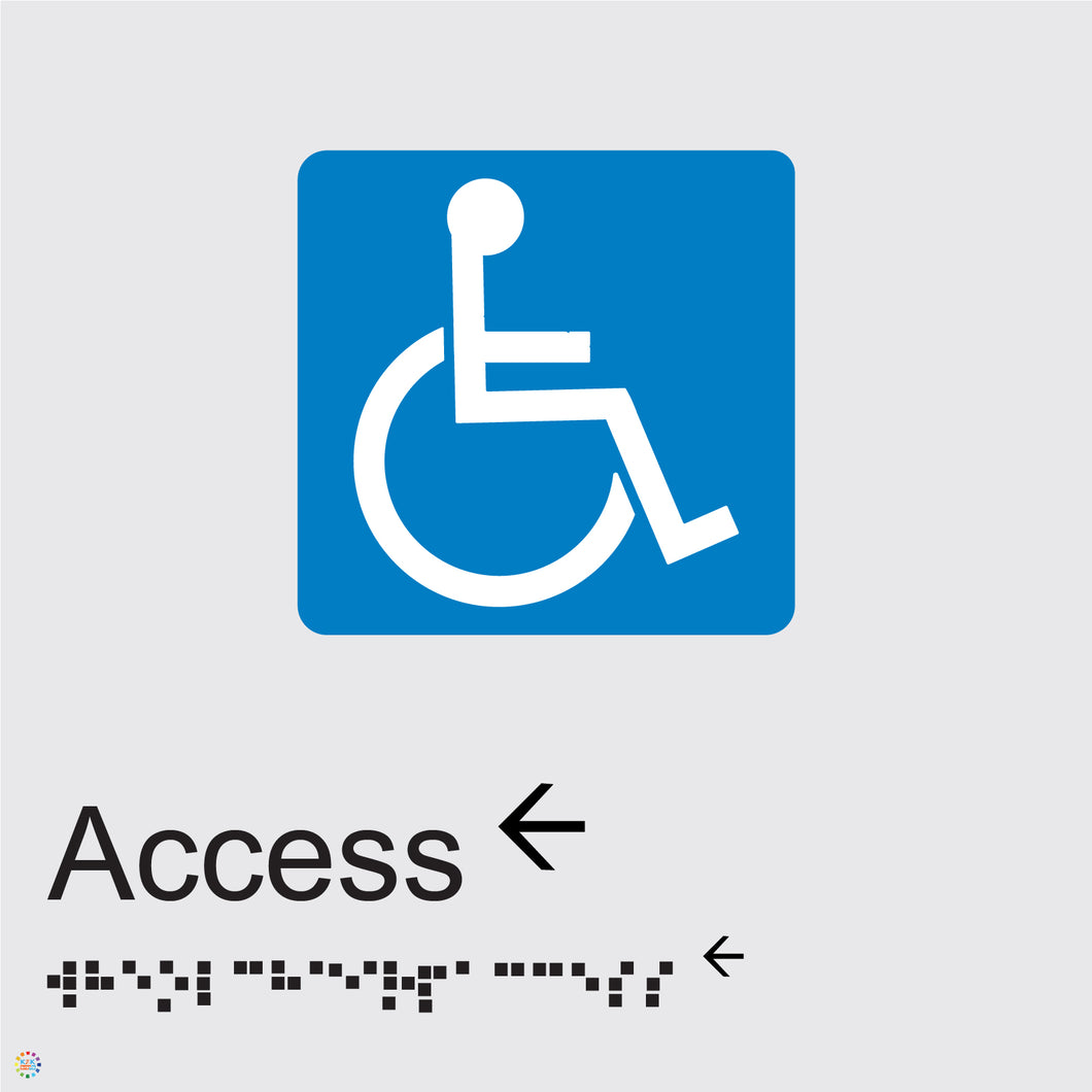 Disabled Access (Left) - Braille and Tactile Sign