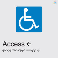 Disabled Access (Left) - Braille and Tactile Sign