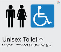 Unisex Toilets (Straight) - Braille and Tactile Sign