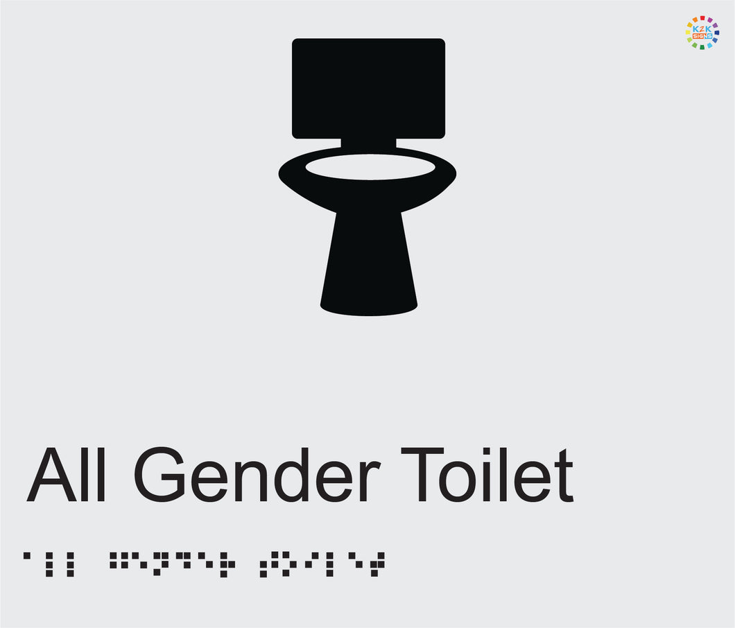 All Gender Toilet - Braille and Tactile Sign