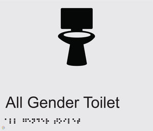 All Gender Toilet - Braille and Tactile Sign