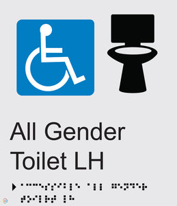 All Gender Toilet LH - Braille and Tactile Sign