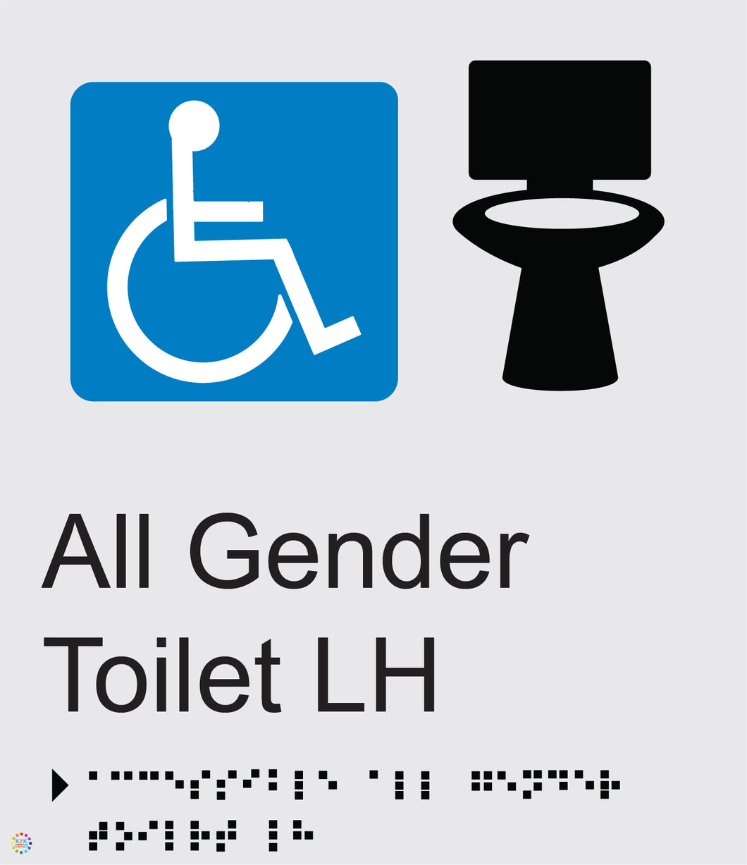 All Gender Toilet LH - Braille and Tactile Sign