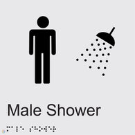 Male Shower - Braille and Tactile Sign