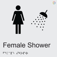 Female Shower - Braille and Tactile Sign