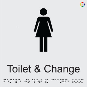 Female Toilet & Change - Braille and Tactile Sign