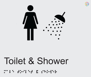 Female Toilet & Shower - Braille and Tactile Sign