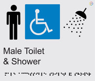 Male Disabled Toilet & Shower - Braille and Tactile Sign