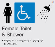 Female Disabled Toilet & Shower - Braille and Tactile Sign