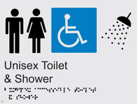 Unisex Disabled Toilet & Shower - Braille and Tactile Sign