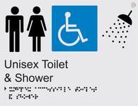 Unisex Disabled Toilet & Shower - Braille and Tactile Sign