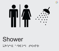 Male Female Shower - Braille and Tactile Sign