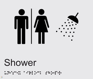 Male Female Shower - Braille and Tactile Sign