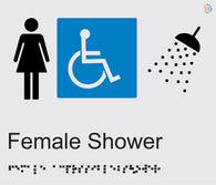 Female Disabled Shower - Braille and Tactile Sign