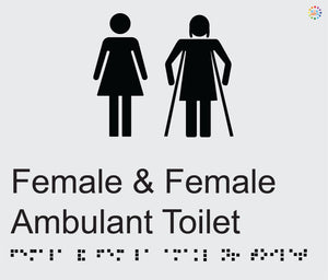 Female & Female Ambulant Toilet - Braille and Tactile Sign