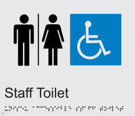 Staff Disabled Toilet - Braille and Tactile Sign