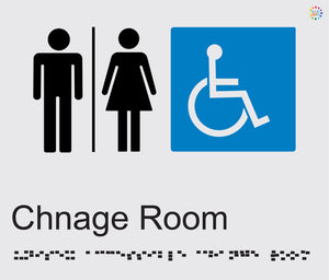 Change Disabled Toilet - Braille and Tactile Sign