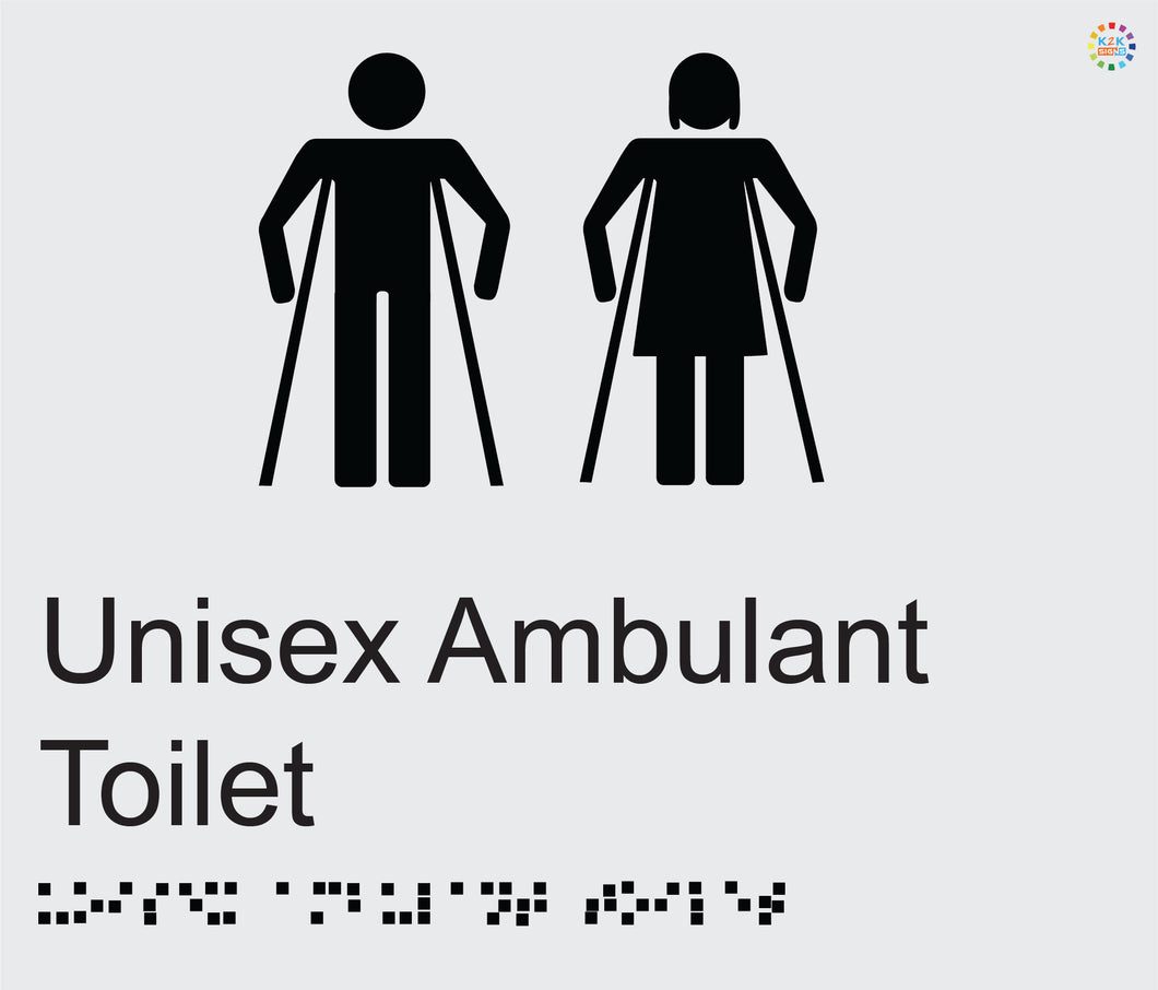 Unisex Ambulant Toilet - Braille and Tactile Sign