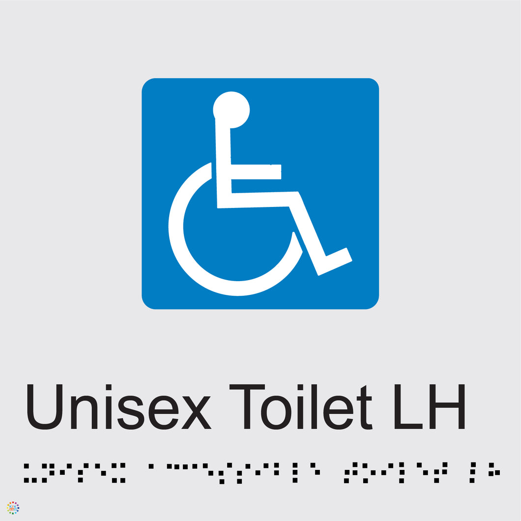 Disabled Unisex Toilet LH - Braille and Tactile Sign