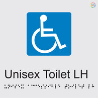 Disabled Unisex Toilet LH - Braille and Tactile Sign