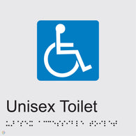 Unisex Disabled Toilet - Braille and Tactile Sign