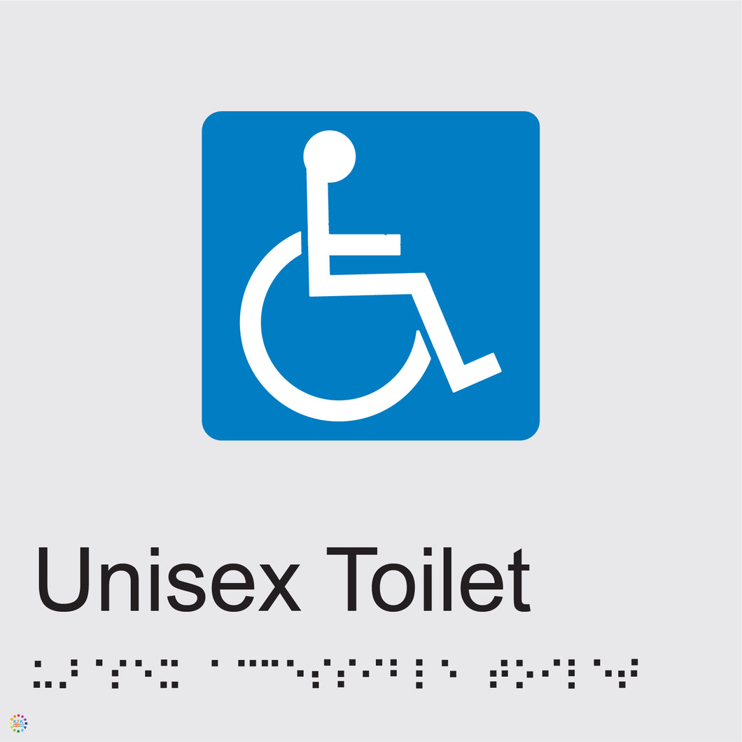 Unisex Disabled Toilet - Braille and Tactile Sign