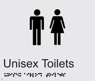 Unisex Toilets - Braille and Tactile Sign