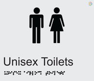 Unisex Toilets - Braille and Tactile Sign