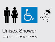 Unisex Disabled Shower - Braille and Tactile Sign