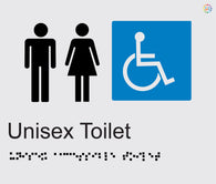 Unisex Accessible Toilet - Braille and Tactile Sign