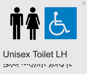 Unisex Accessible Toilet LH - Braille and Tactile Sign