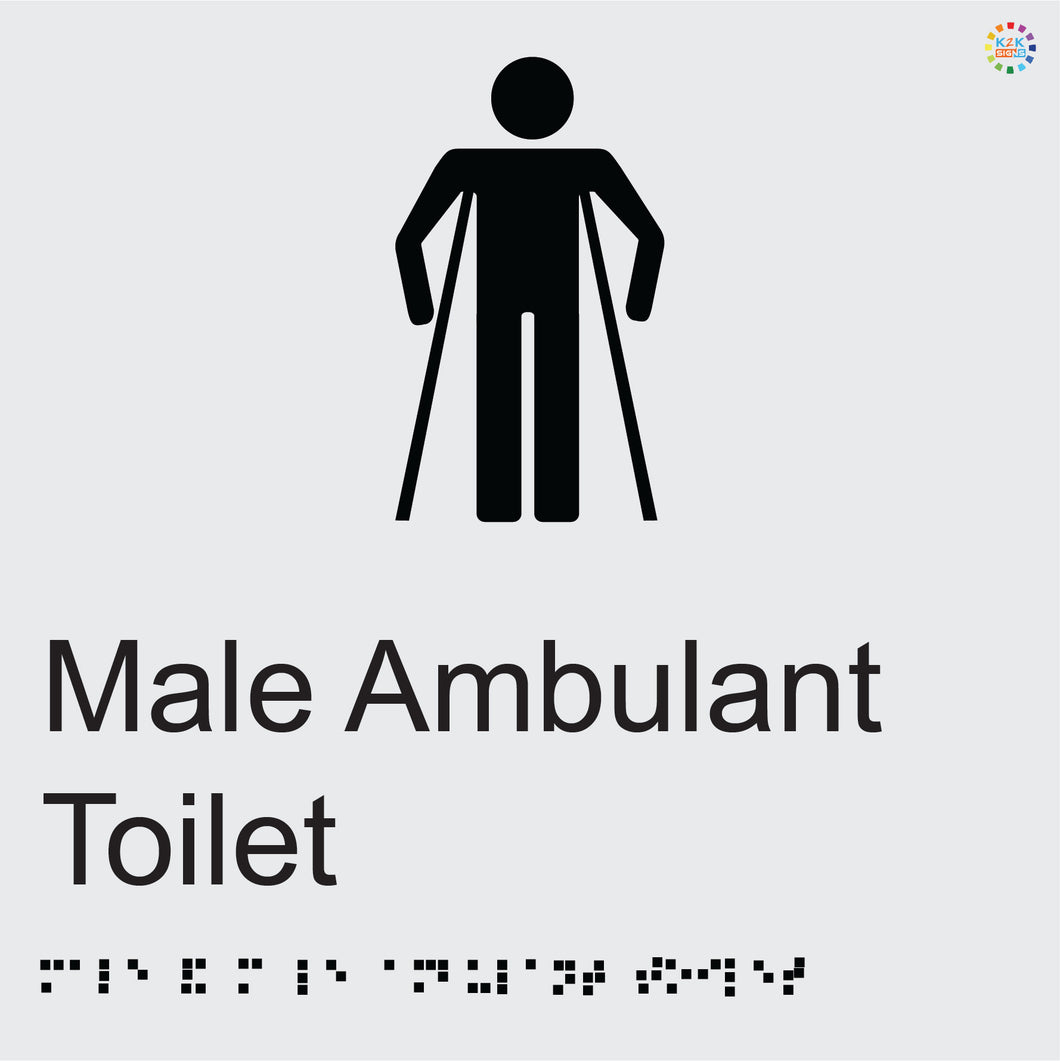 Male Ambulant Toilet - Braille and Tactile Sign