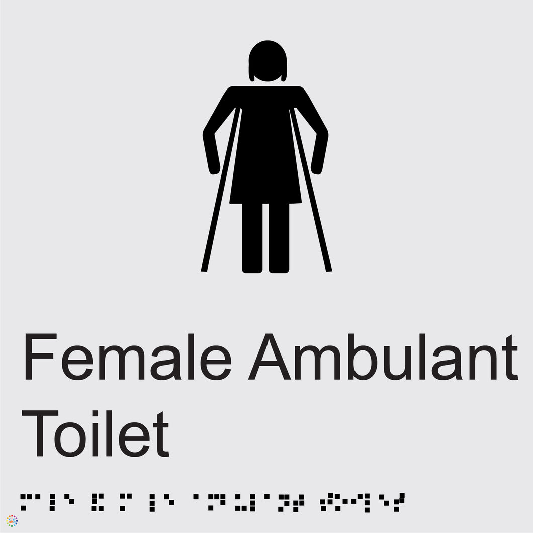 Female Ambulant Toilet - Braille and Tactile Sign