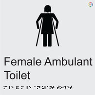 Female Ambulant Toilet - Braille and Tactile Sign