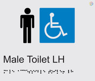 Male Accessible Toilet LH - Braille and Tactile Sign