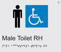 Male Accessible Toilet RH - Braille and Tactile Sign