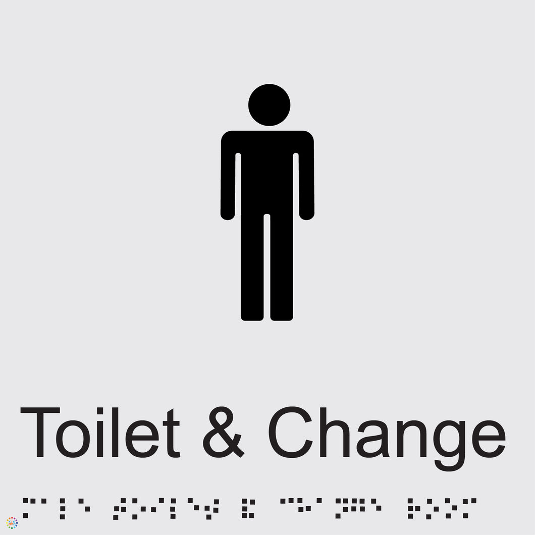 Male Toilet & Change - Braille and Tactile Sign